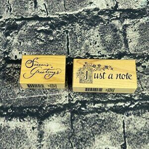 PSX D-3337 E-510 SEASON'S GREETINGS & JUST A NOTE Rubber Stamp